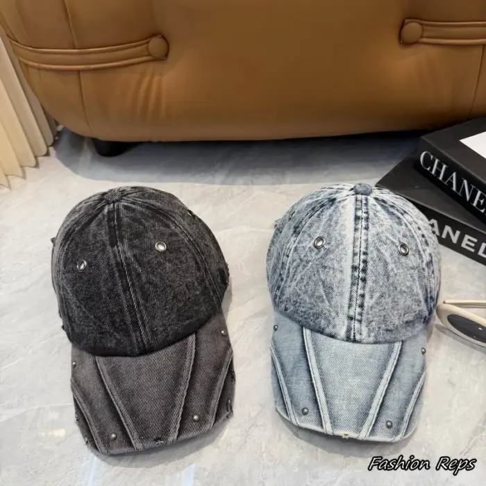 SMFK Distressed Frayed Edge Denim Cap In 2 Colors