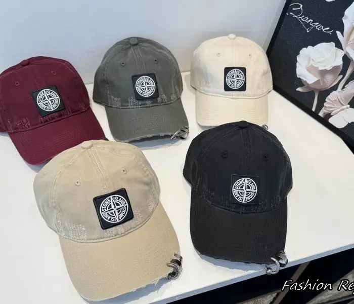 Stone Island Compass Patch Distressed Metal Ring Baseball Caps In Multiple Colors