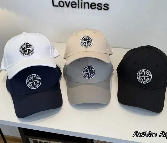 Stone Island Perforated Tech Shell Compass Logo Baseball Caps In Multiple Colors