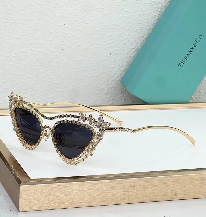 Tiffany & Co TF3109BK Crystal Cat Eye Sunglasses In Different Colors