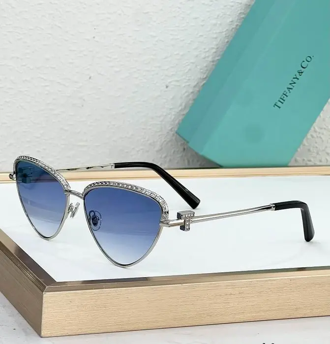 Tiffany & Co TF3107KB Crystal Embellished Cat Eye Sunglasses In Different Colors