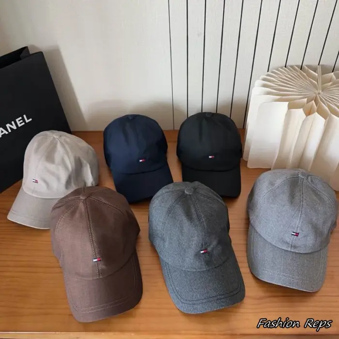 Tommy Hilfiger Classic Micro Flag Embroidered Chambray Baseball Caps In Different Colors