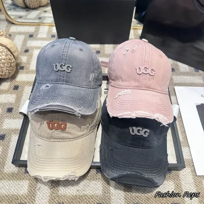 UGG Distressed Washed Cotton Logo Baseball Caps In Multiple Colors