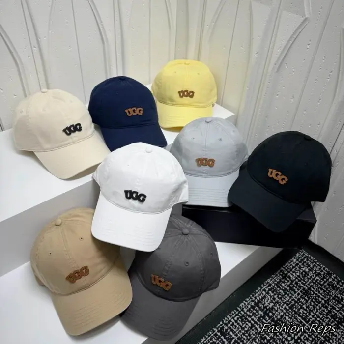 UGG Logo Leather Patch Baseball Caps In Multiple Colors