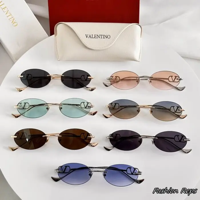 Valentino V Logo Rimless Oval Sunglasses In Different Colors