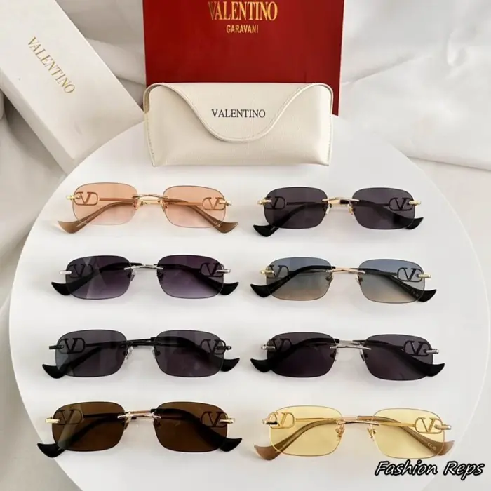 Valentino V Logo Rimless Rectangular Sunglasses In Different Colors