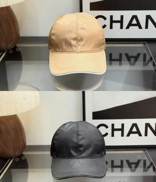 Versace Tonal Medusa Nylon Trimmed Baseball Caps In 2 Colors