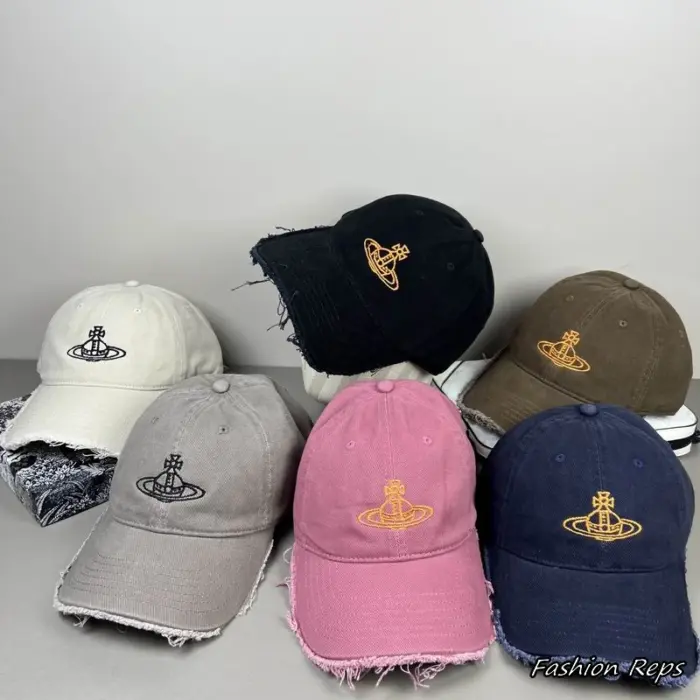 Vivienne Westwood Distressed Orb Logo Baseball Caps In Different Colors