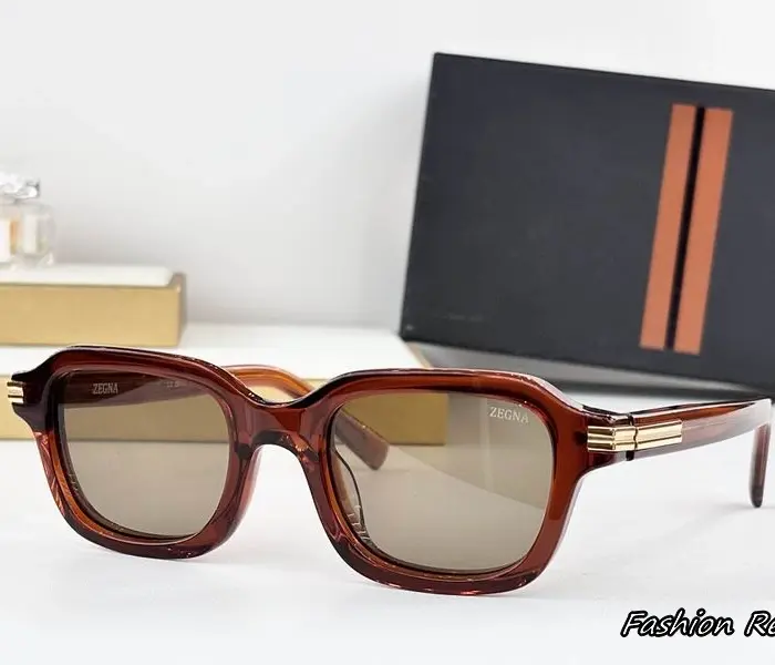 Zegna Acetate Rectangle Sunglasses In Different Colors
