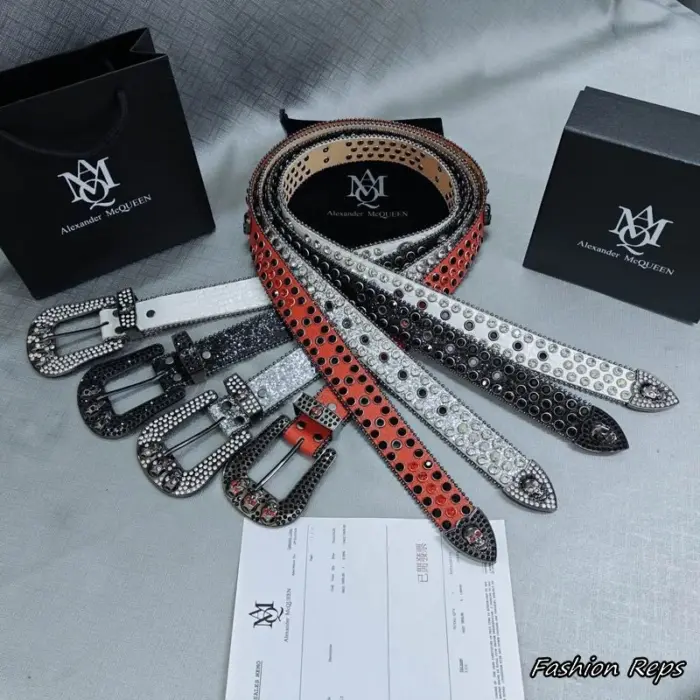 Alexander McQueen Skull Rhinestone Belts