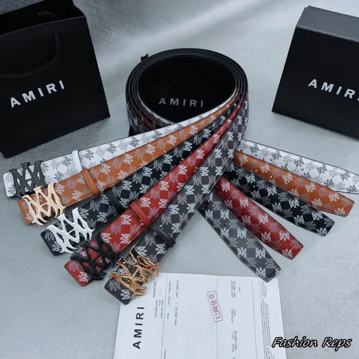 Amiri 38MM MA Quad Monogram Buckle Belts