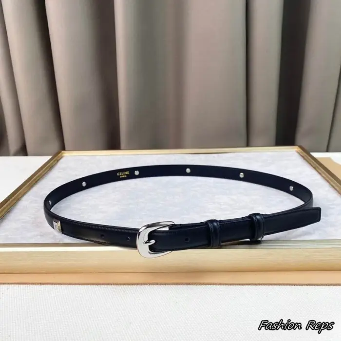 Celine 18MM Western Triomphe Studded Leather Belts In 2 Colors