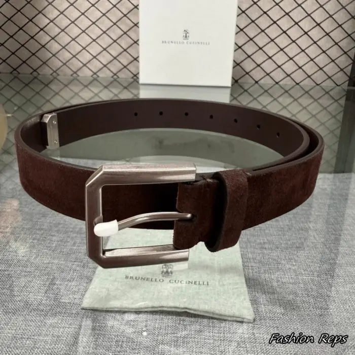Brunello Cucinelli 30MM Suede Leather Belts In Different Buckle Colors
