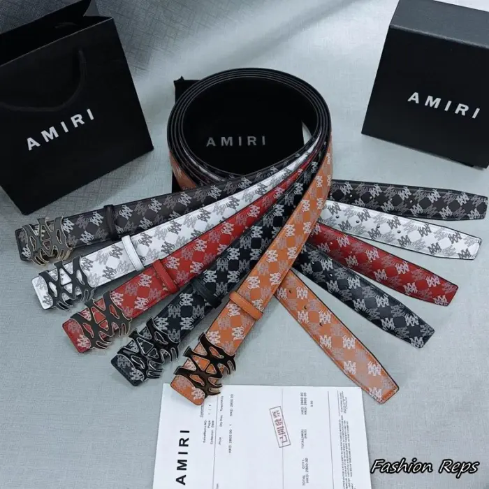 Amiri 38MM Skeleton Logo Monogram Belts