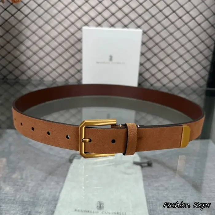 Brunello Cucinelli 30MM Suede Metal Tip Leather Belt In Different Buckle Colors