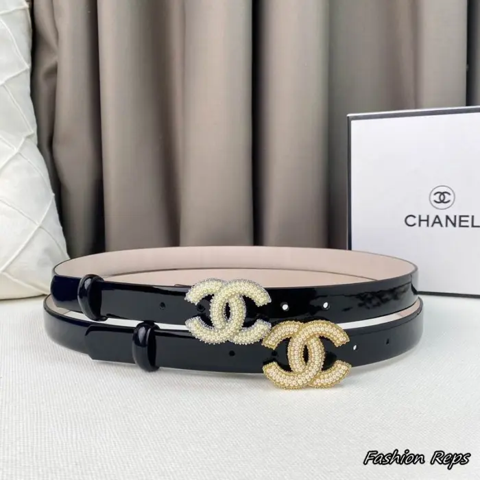 Chanel 25mm Pearl & Crystal CC Skinny Belts In Different Buckle Colors