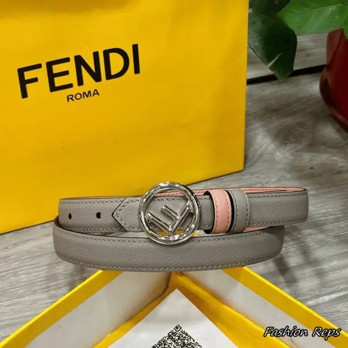 Fendi 20MM Silver Palladium Monogram Logo Belt In Different Buckle Colors