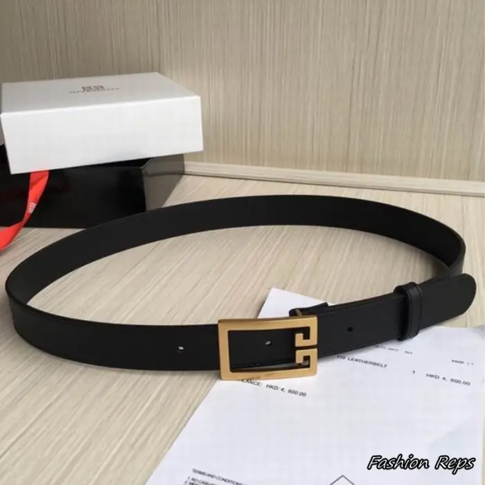 Givenchy 30MM 4G Buckle Black Leather Belt
