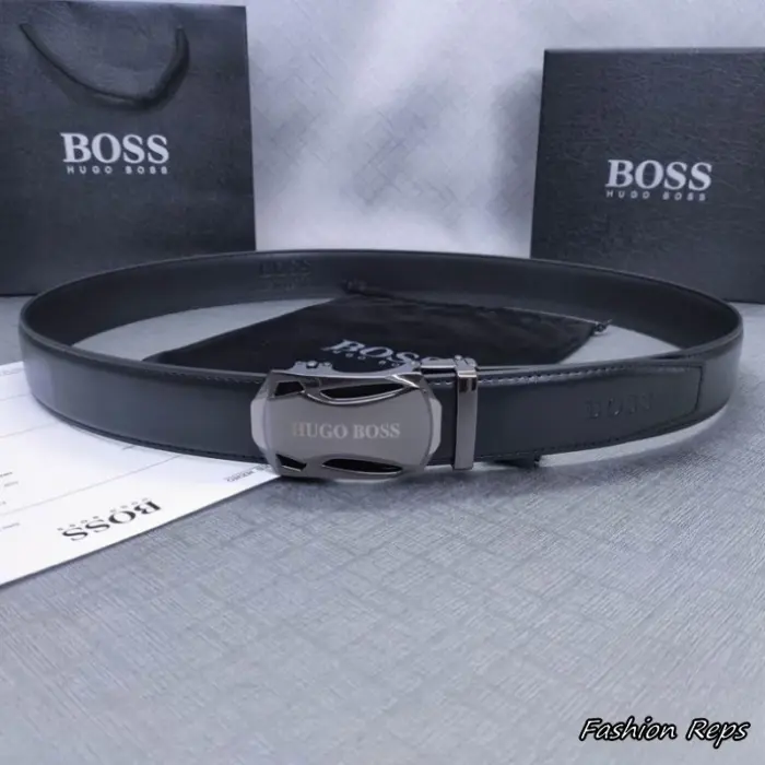 Hugo Boss 35MM Black Ratchet Leather Belt