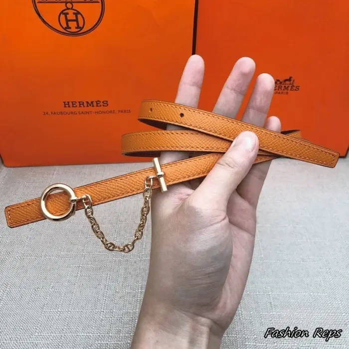 Hermes 13MM Orange Glenan Toggle Epsom Reversible Leather Belt In Different Buckle Colors