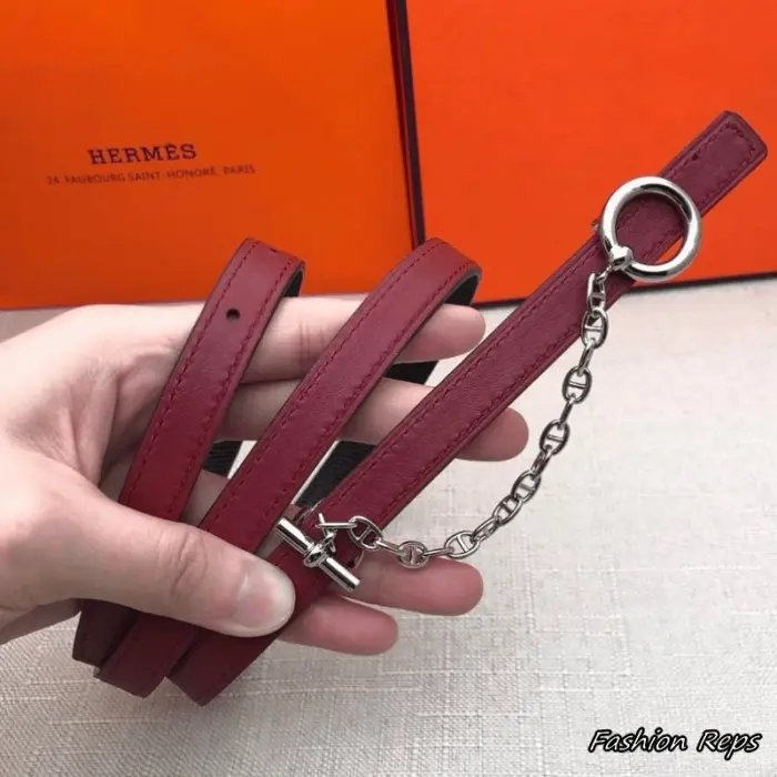 Hermes 13MM Burgundy Glenan Toggle Epsom Reversible Leather Belt In Different Buckle Colors