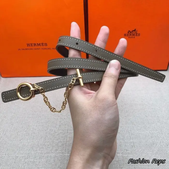 Hermes 13MM Reversible Textured Epsom Calfskin Leather Belt In Different Buckle Colors
