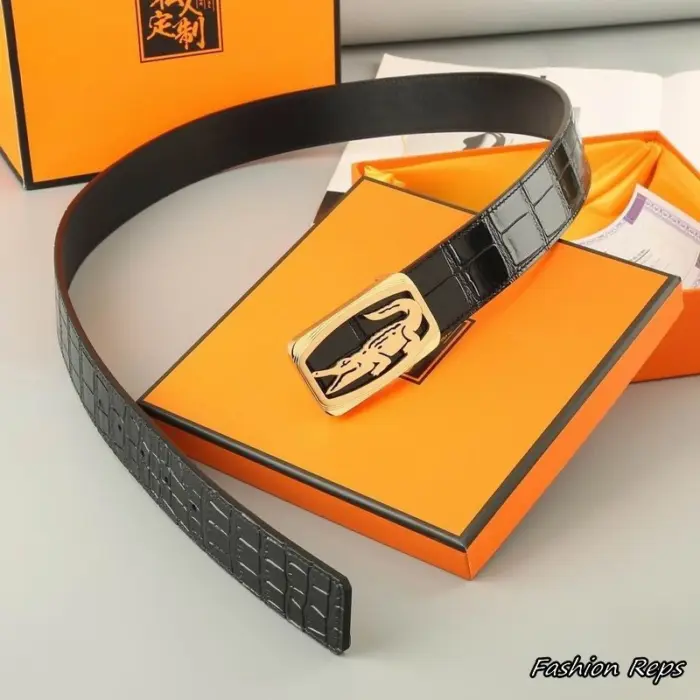Lacoste 35MM Cut Out Crocodile Plaque Buckle Leather Belt In Different Buckle Colors