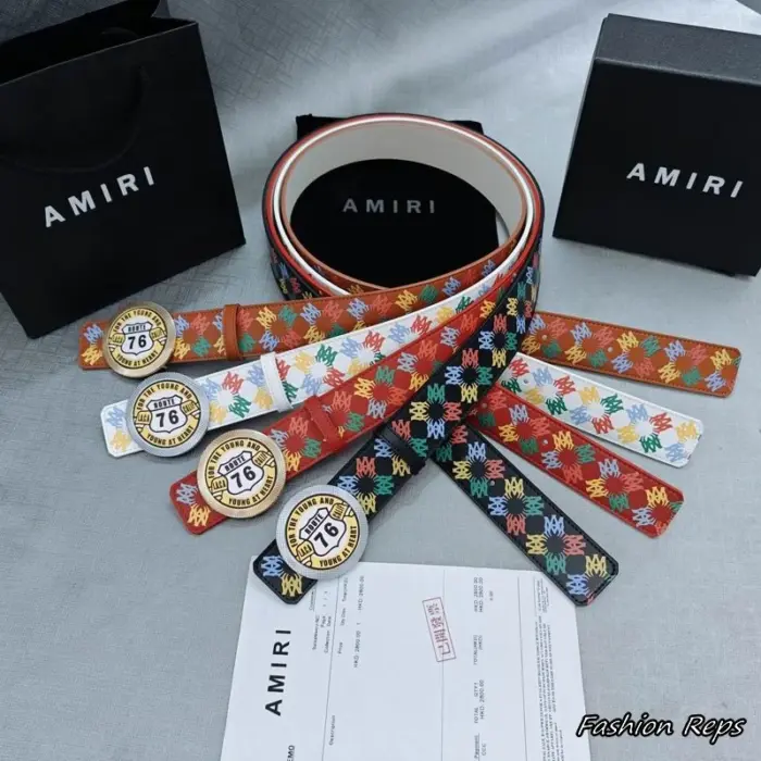 Amiri 38MM Route 76 Monogram Belts