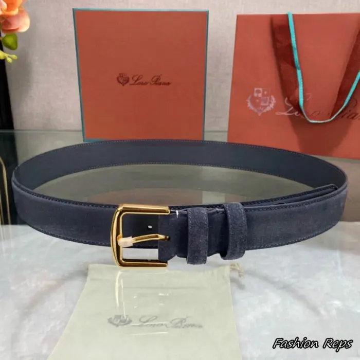 Loro Piana 35MM Men's Suede Leather Belt In Different Buckle Colors