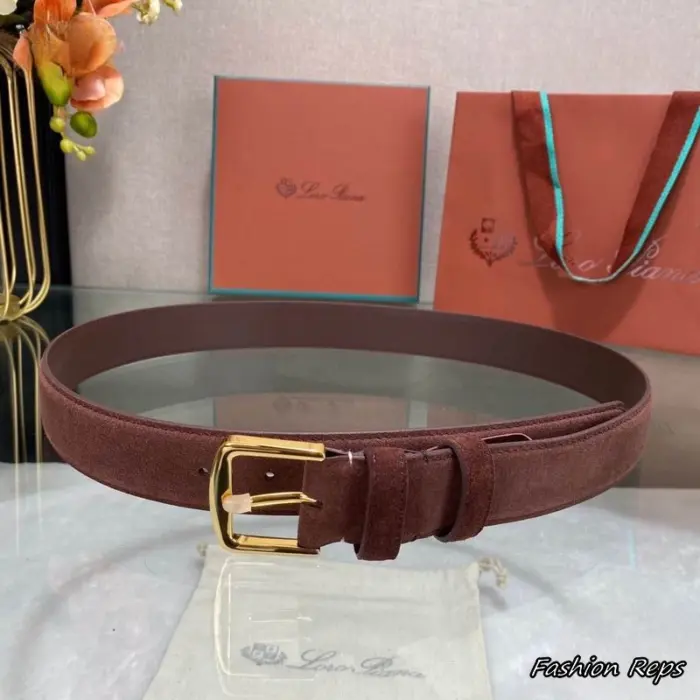 Loro Piana 35MM Suede Leather Belt In Different Buckle Colors