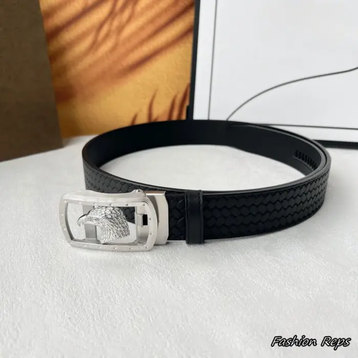 Stefano Ricci 35MM Woven Leather Eagle Head Frame Buckle Belt In Different Buckle Colors