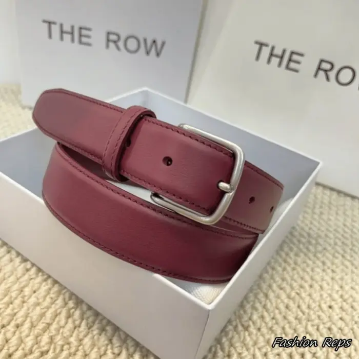 The Row 30MM Burgundy Calfskin Leather Classic Belt
