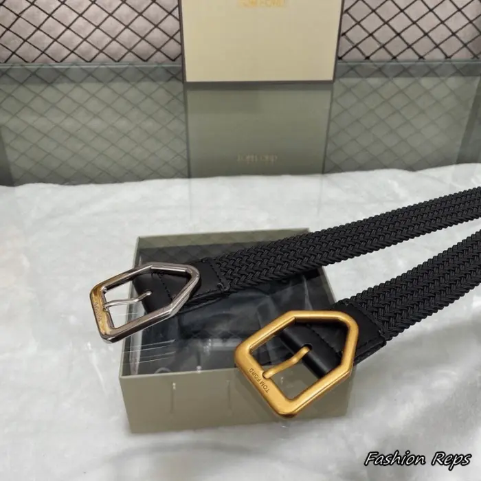 Tom Ford 35MM Woven Braided Stretch Belt In Different Buckle Colors