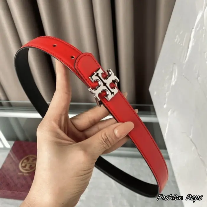 Tory Burch Reversible Eleanor Leather Belt In Different Buckle Colors