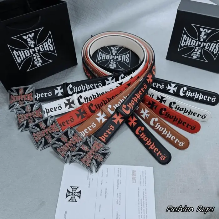 West Coast Choppers 38MM Iron Cross Logo Leather Belts