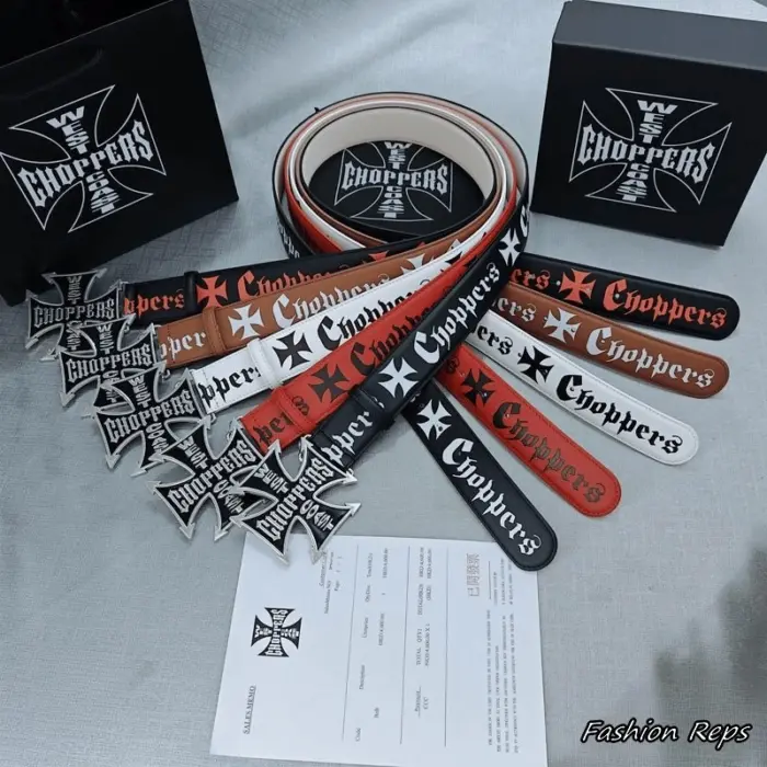 West Coast Choppers 38MM Heavy Metal Iron Cross Belts