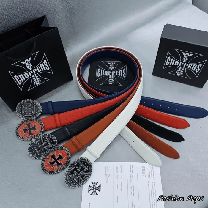 West Coast Choppers 38MM Heavyweight Oval Cross Buckle Belts