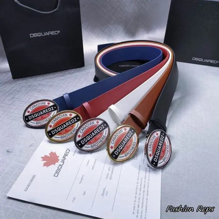 Dsquared2 ICON 38MM Canadian Heritage Oval Medallion Leather Belts