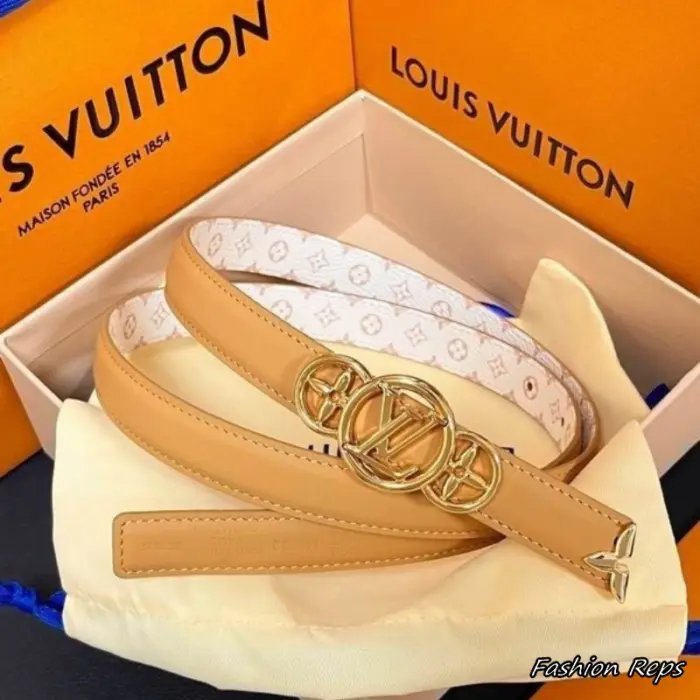 Louis Vuitton 20MM Reversible LV Flower Medallion Thin Belt