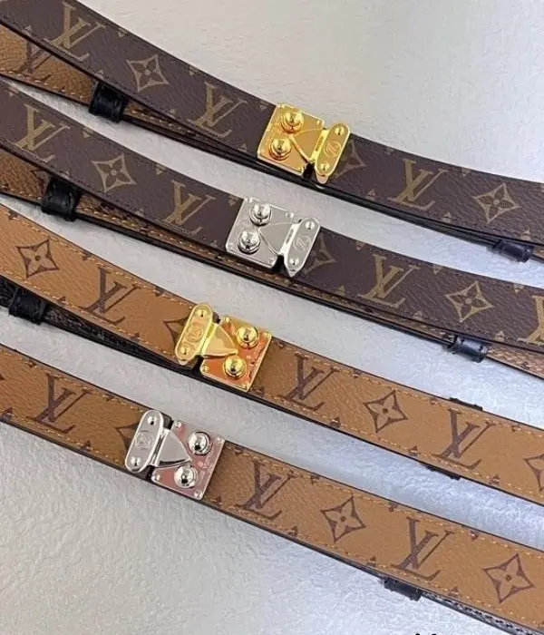 Louis Vuitton 20MM Heritage Trunk Lock Monogram Canvas Belt In Different Buckle Colors