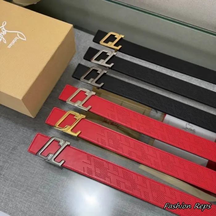 Christian Louboutin 38MM Perforated CL Monogram Belts