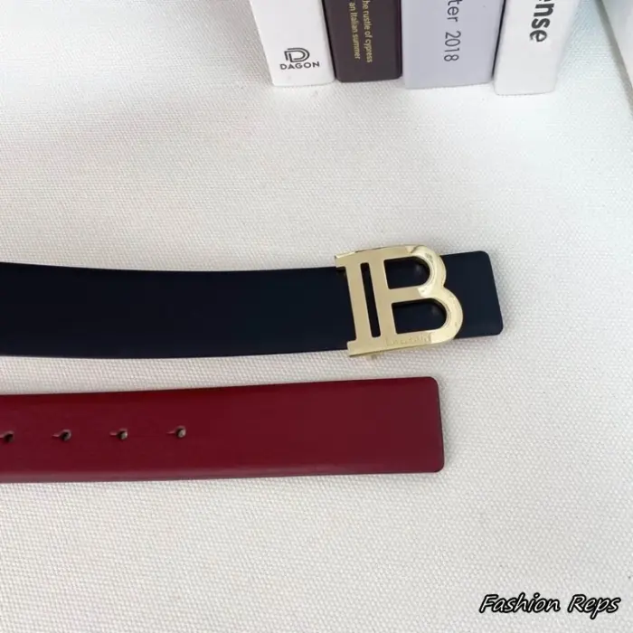 Balmain 38MM Reversible B Logo Leather Belts