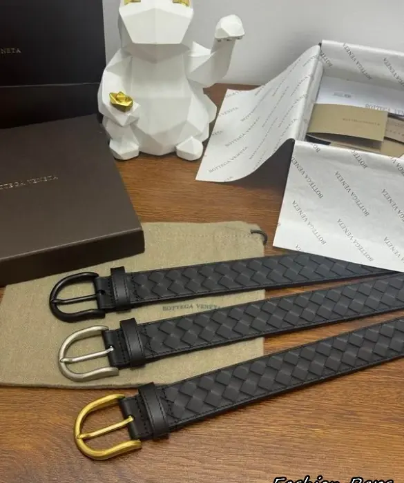 Bottega Veneta 35MM Woven Leather Horseshoe Buckle Belts