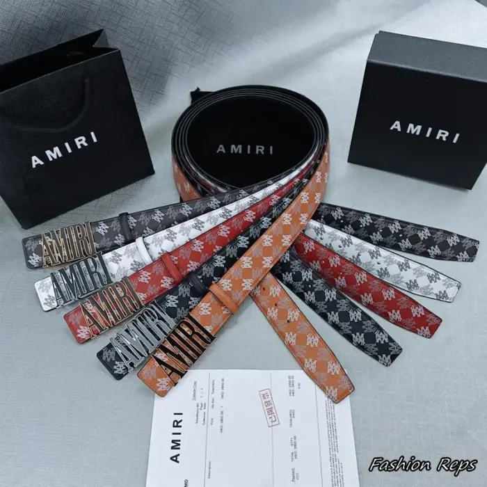 Amiri 38MM Text Logo Monogram Belts