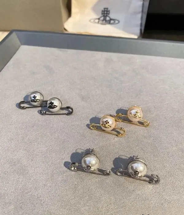 Vivienne Westwood Lucrece Safety Pin Orb Drop Earrings In Different Colors