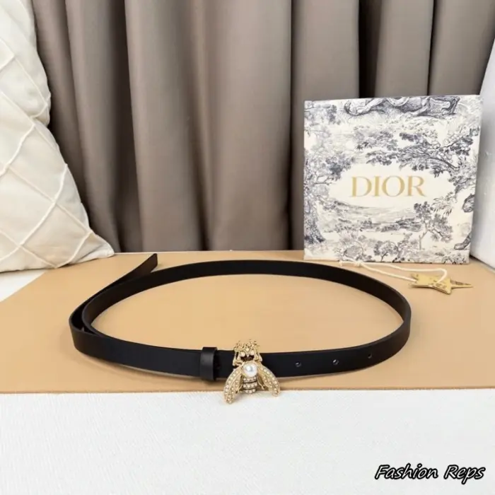 Christian Dior 17MM Pearl Bee Slim Belt In Different Colors