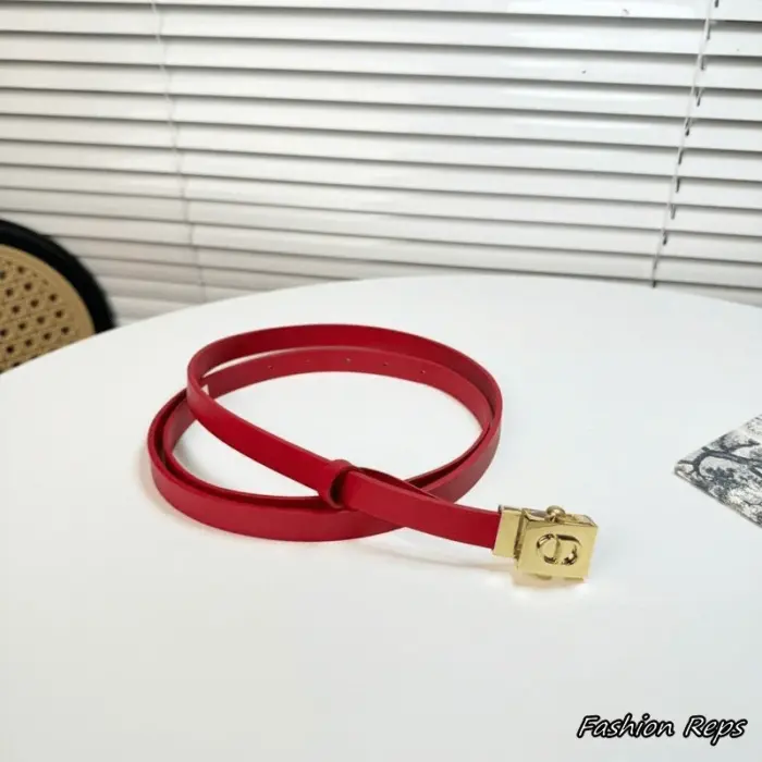 Christian Dior 17MM Leather CD Plaque Buckle Belt In Multiple Buckle Colors