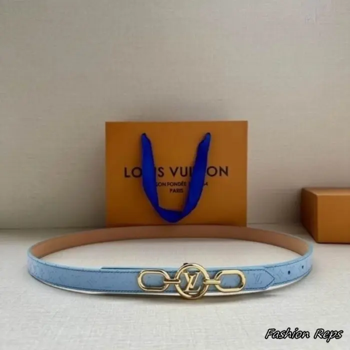 Louis Vuitton 20MM LV Circle Link Leather Belt In Different Buckle Colors