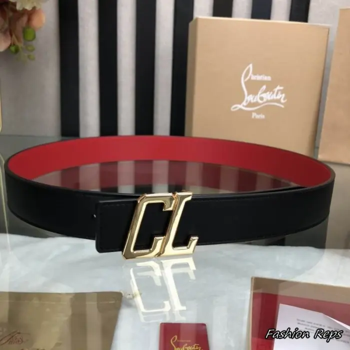 Christian Louboutin 35MM CL Monogram Buckle Leather Belt