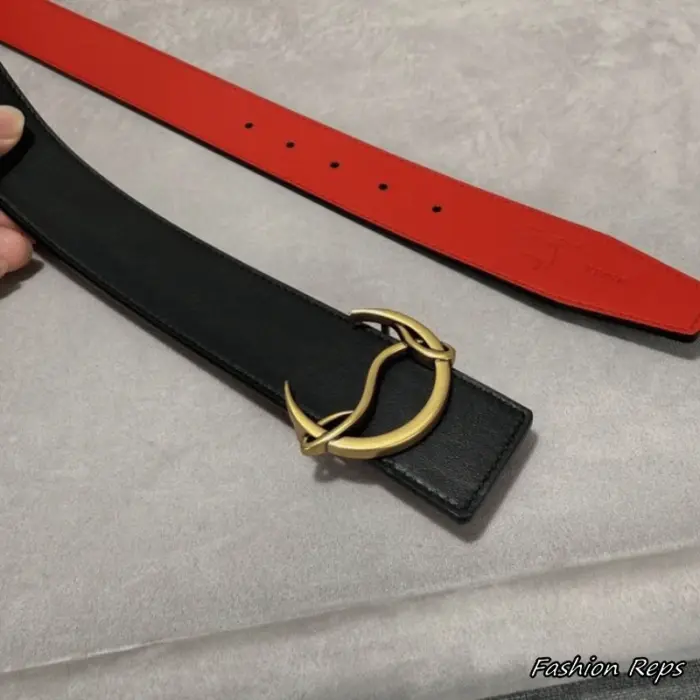 Christian Louboutin 38MM CL Logo Buckle Reversible Leather Belt In Different Buckle Colors